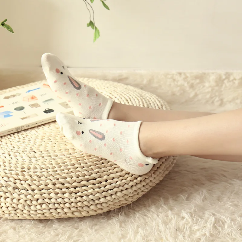 16 Pairs / Pack Cute Animal Cotton Socks Female Kawaii Cat Dog Summer Short Socks Slippers Women Casual Soft Funny Boat Socks