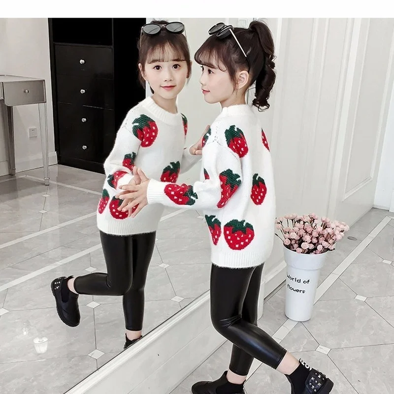 Женский зимний трикотажный свитер с круглым вырезом | Детская одежда и обувь