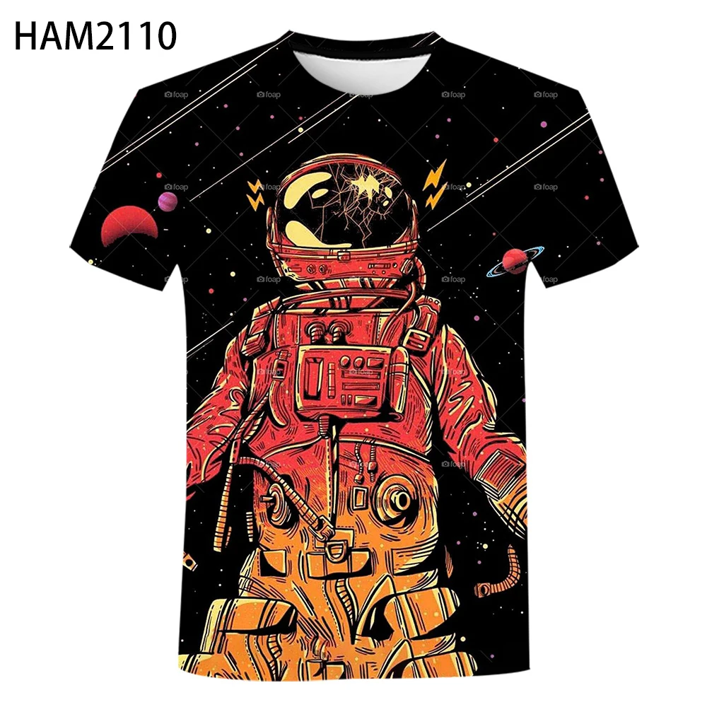 

Printing T-shirt Style Cool T-shirt Men's and Women's Children's Summer Fashion Cool Top Street Astronaut Space Element 3D Tees