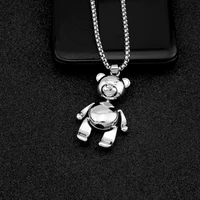 2021 cute judy cartoon bear charm necklace for women girl daily jewelry party gifts womens necklace stainless steel jewelry
