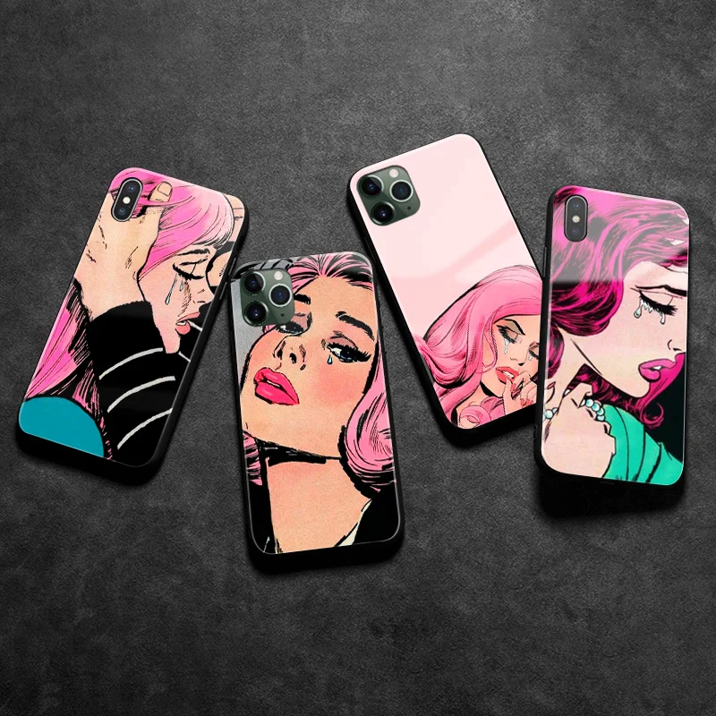 Мягкий силиконовый чехол для телефона из ТПУ с рисунком девочек Sad Girls iPhone 5 SE 6 6s 7 8