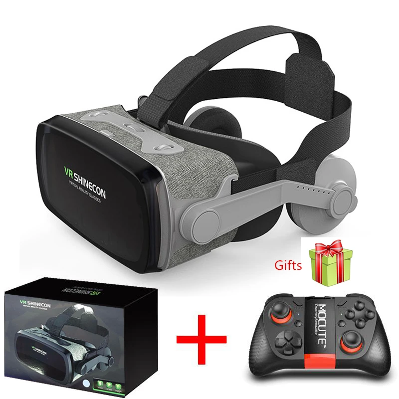 With Controller E Шлем гарнитура Vr Shinecon Gerceklik Очки виртуальной реальности 3D шлем очки 3 D Google Cardboard для телефона смартфона Len - Цвет: With Controller E