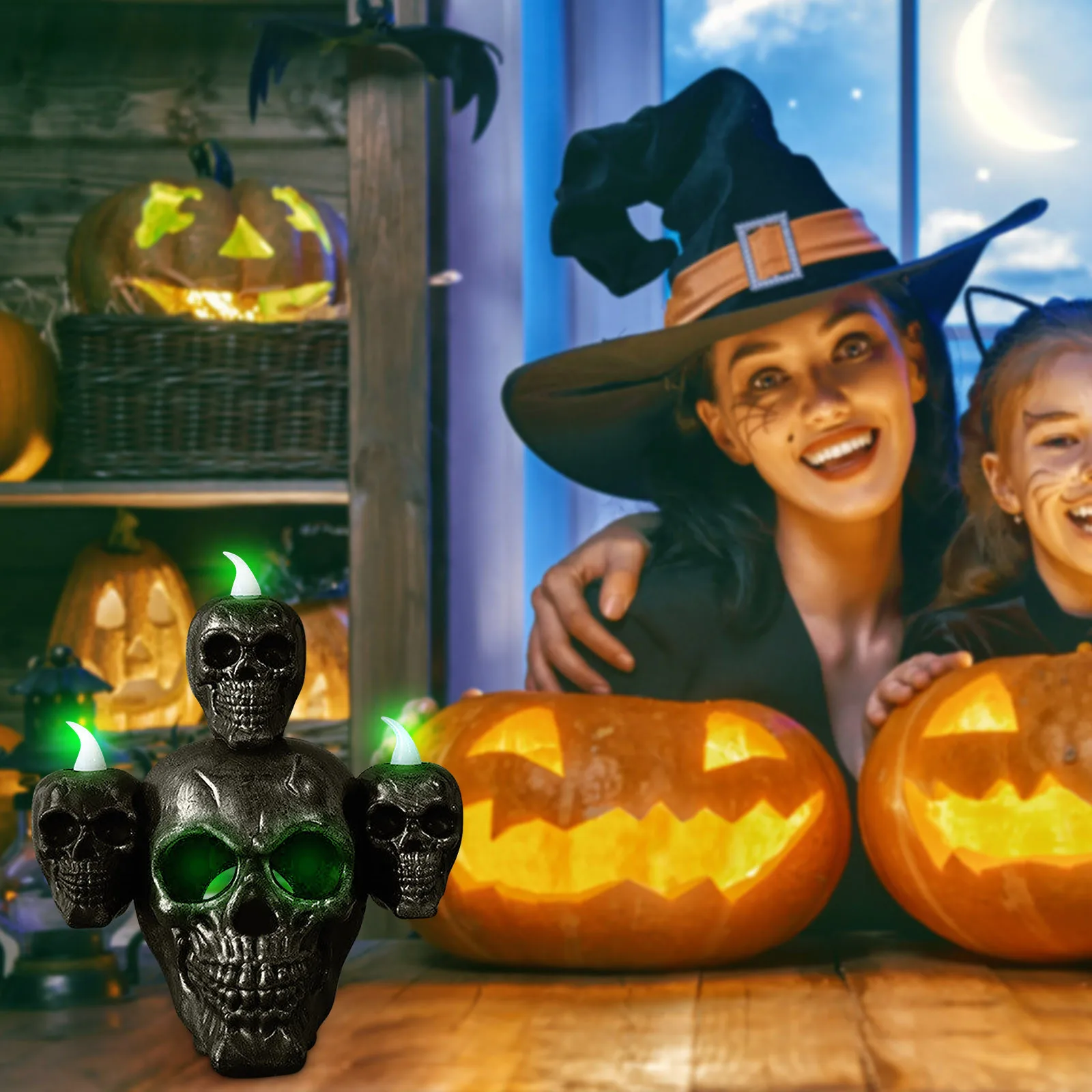 

Светильник в виде черепа, ужасная свеча, светильник в виде дыма из сандалового дерева, светодиодная настольная декоративная свеча, светильн...