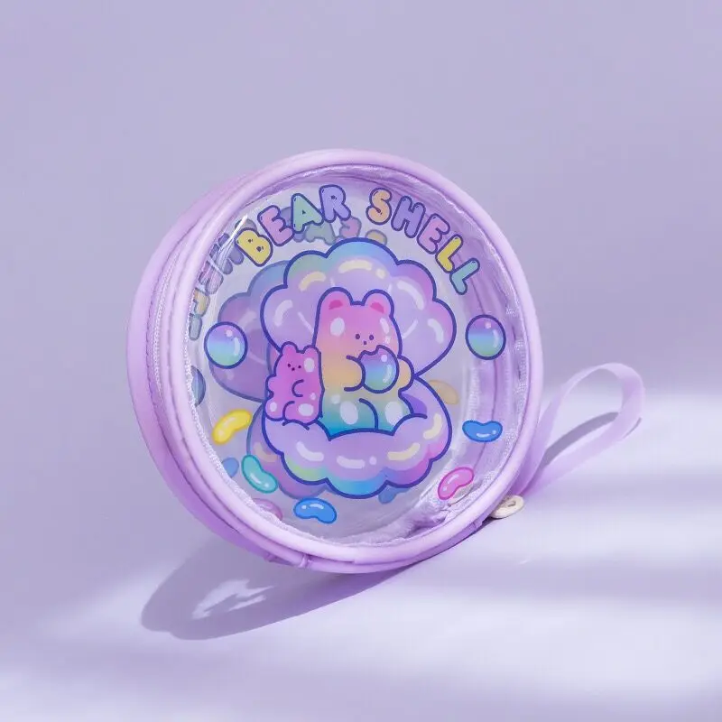 Purple Bentoy Milkjoy Jelly Beans трансвент портмоне Корея девушки мини мешок для денег держатель для карт милая сумочка Макияж Чехол Kawaii Япония - Цвет: Purple