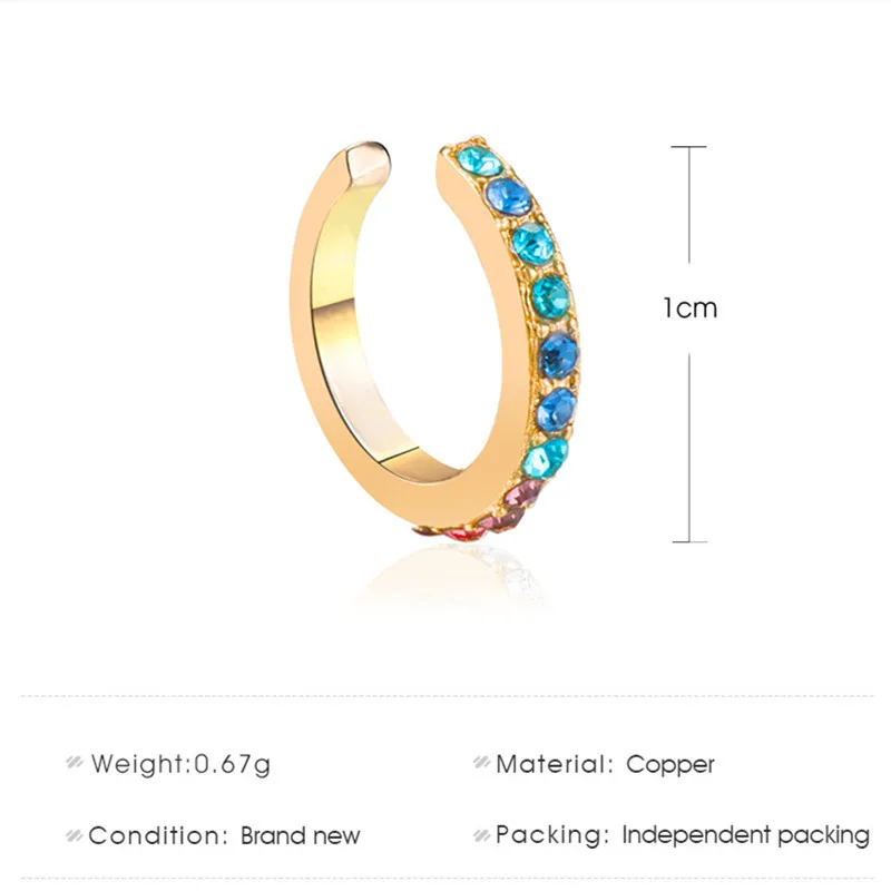 Винтажные серьги-клипсы с кристаллами серьги-манжеты без пирсинга кольца для