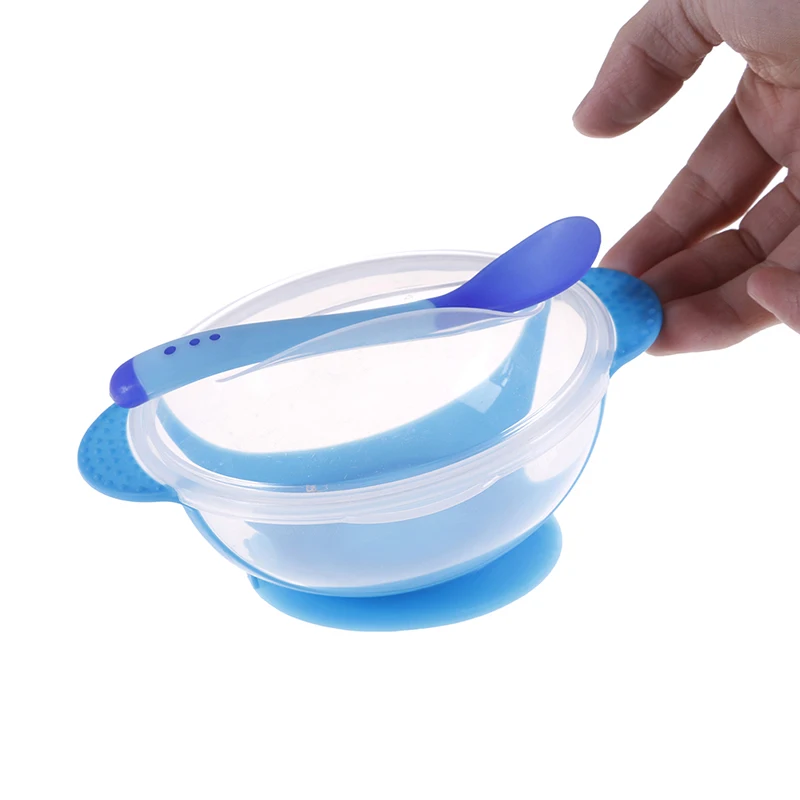 Ложка для кормления с датчиком температуры детская посуда миска еды обучающая