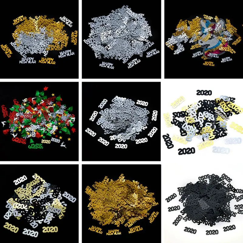 15 г разноцветного сверкающие 2020 дерево счастливого новогоднее рождественское