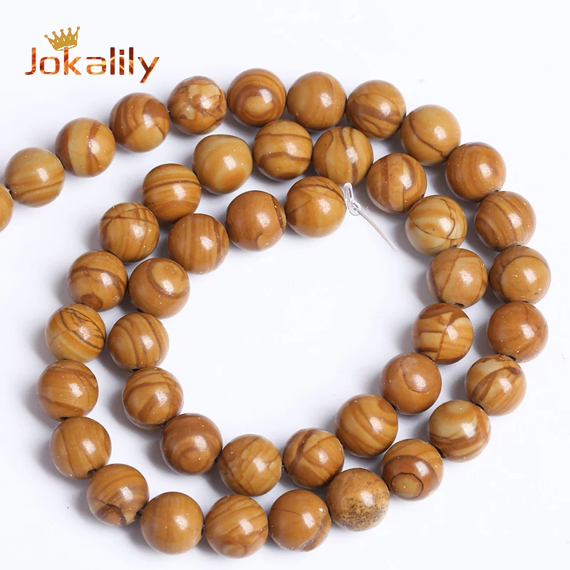 Бусины из натурального дерева в полоску для изготовления ювелирных изделий