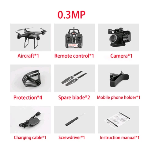 0.3MP Camera Black Радиоуправляемый Дрон ESC камера HD 4K wifi FPV высота удержания Квадрокоптер, Дрон Безголовый режим беспилотник selife пульт дистанционного управления Вертолет Самолет - Цвет: 0.3MP Camera Black