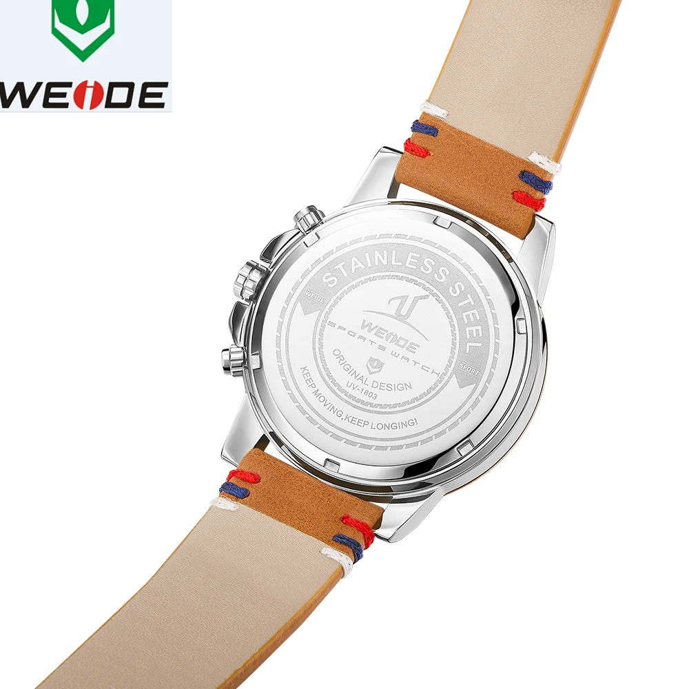 WEIDE Роскошные мужские часы европейские кожаные мужские часы высококачественные водонепроницаемые мужские часы Relogio Masculino спортивные цифровые часы с цифрами и датой