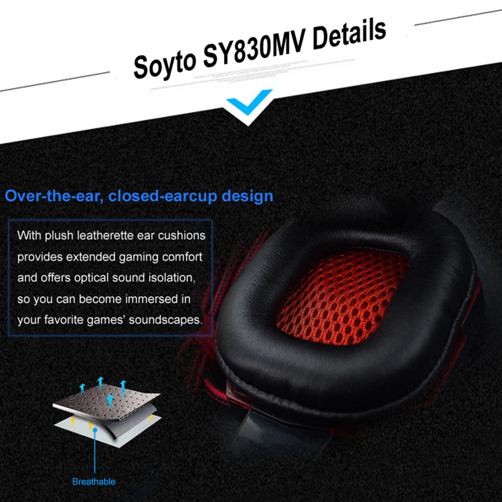 Soyoto SY830MV игровая гарнитура наушники проводные геймерские наушники стерео звуковые гарнитуры с микрофоном светодиодный свет для компьютера PC Gamer