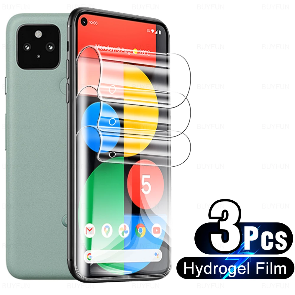 

3 шт полная Защита экрана для Google Pixel 5 4A 4G Pixel5 4 A Pixel4a задняя Гидрогелевая пленка не защитное закаленное стекло