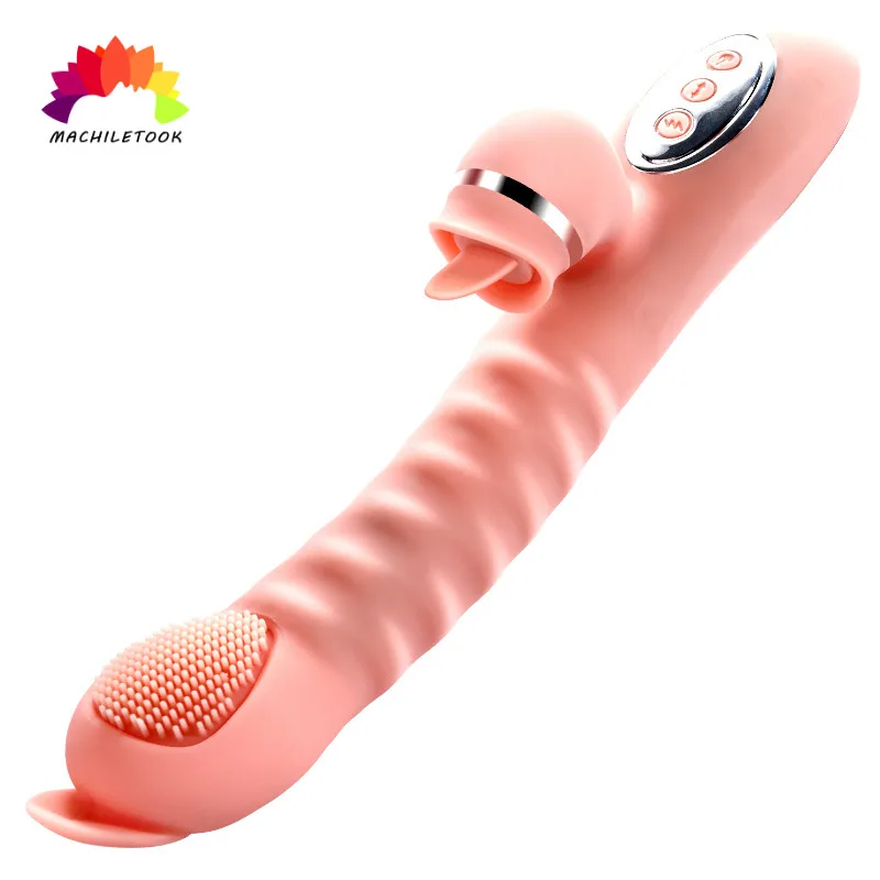 Безопасный силиконовый фаллоимитатор вибратор реалистичный язык лизание