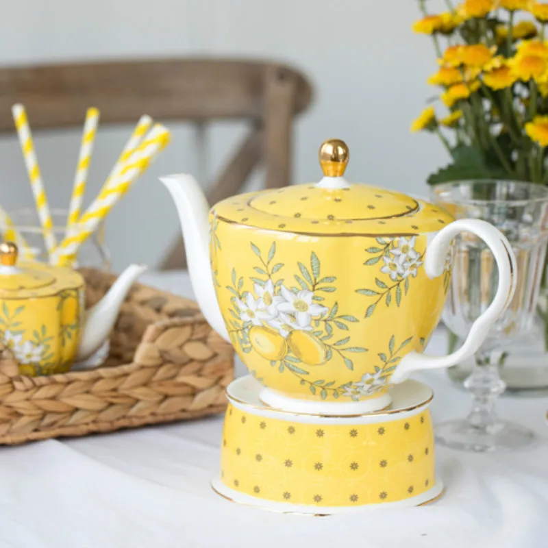 Костяной фарфор кофейные чашки и блюдца чайный горшок набор роскошный