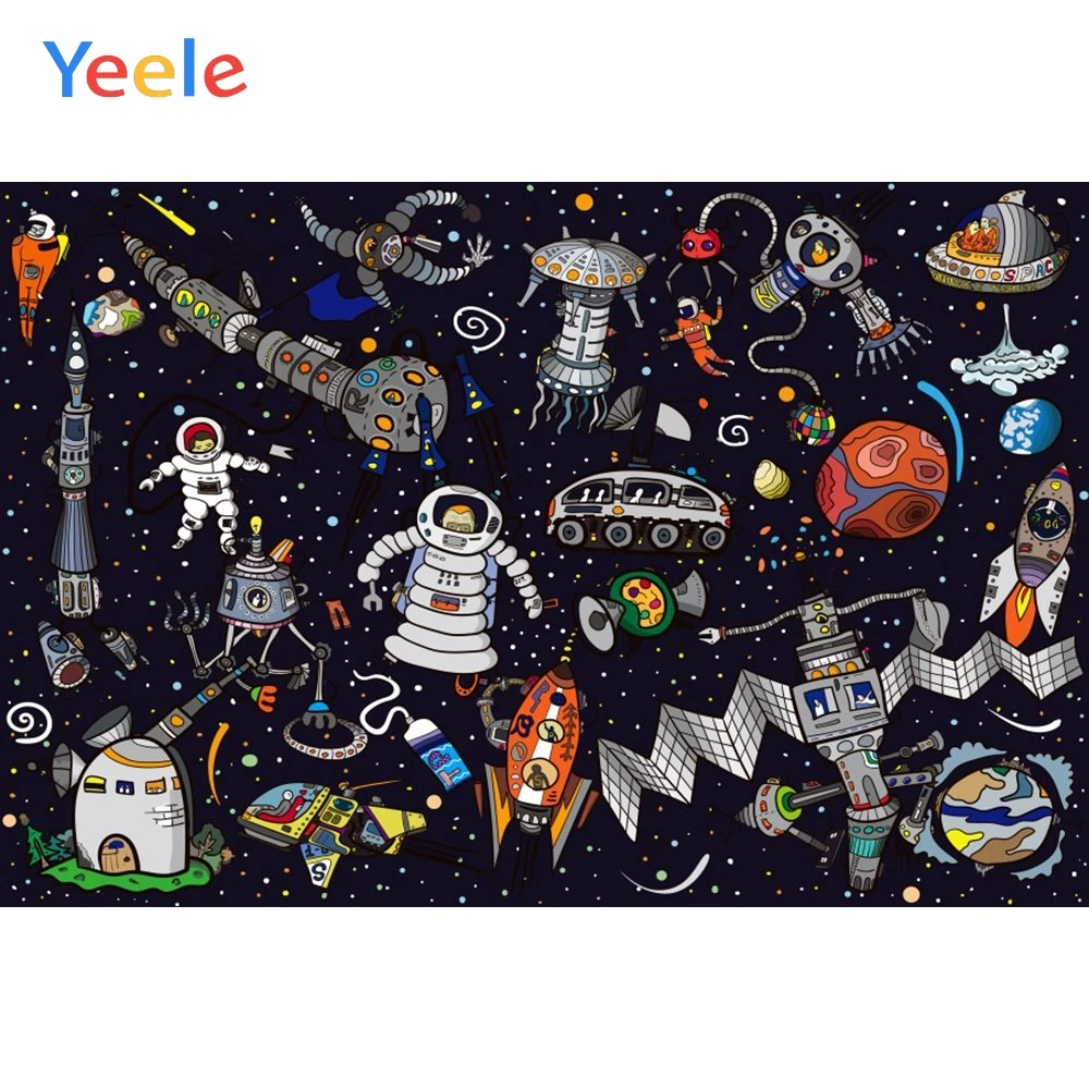 Фоны для фотосъемки на день рождения Yeele Space Satellite Animal Rocket Explorer|Фон фотосъёмки| |