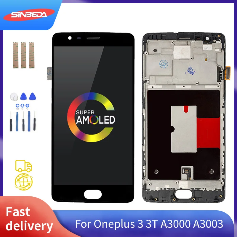 

5.5" Original AMOLED For Oneplus 3T A3010 LCD Display Touch Screen Digitizer with Frame For Oneplus 3 LCD Screen A3000 A3003 LCD