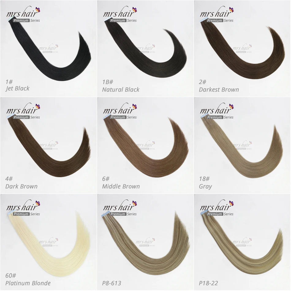 MRSHAIR, накладные волосы на двойной ленте, густые Человеческие волосы Remy, прямые, вплетенные на клейкой основе, бесшовные волосы блонд 1"-22"
