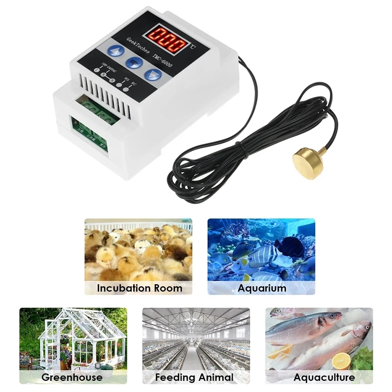 TMC-6000 Guide Rail Thermoregulator Digital Temperature Controller Thermostat Refrigeration Heating Temperature-A |