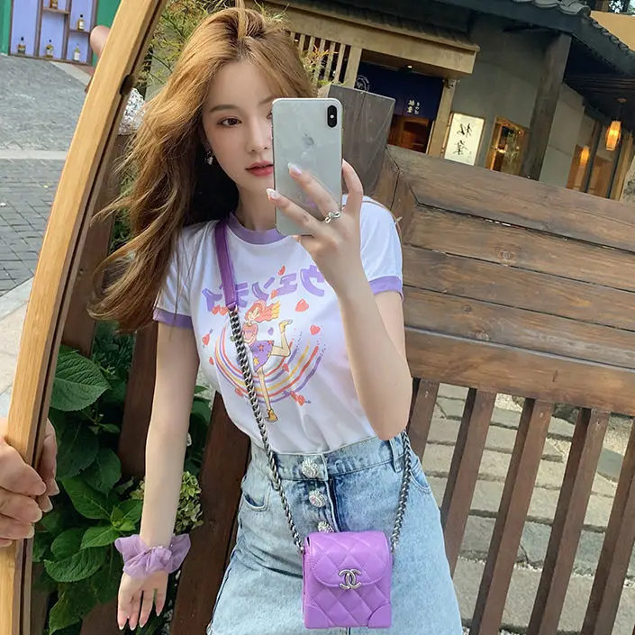 Эстетический Harajuku футболка каваи кроя Радуга для девочек с принтом в Корейском