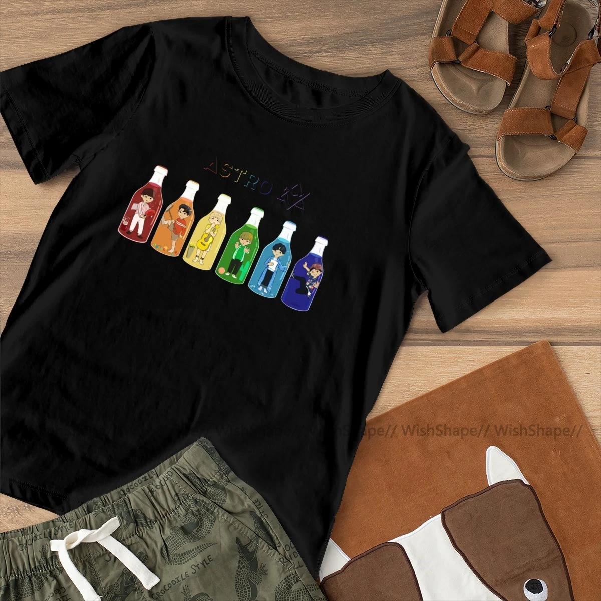 Kpop Astro футболка D.Store Футболка модная большая женская 100 хлопок с круглым вырезом