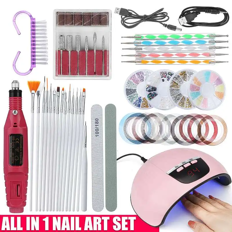 

LED Acrylic Gel Poly Nail Gel Kit Nail Extension Glitter Gel Nail Gel UV Building Jelly Gel Polish Enhancement Manicure Set