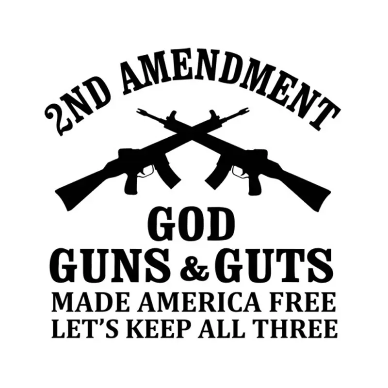 

Personality Creativity Car Styling 2nd Amendment Dieu Guns & Guts Made America Let's Free Keep All Three Body Stcikers 15cmX14cm