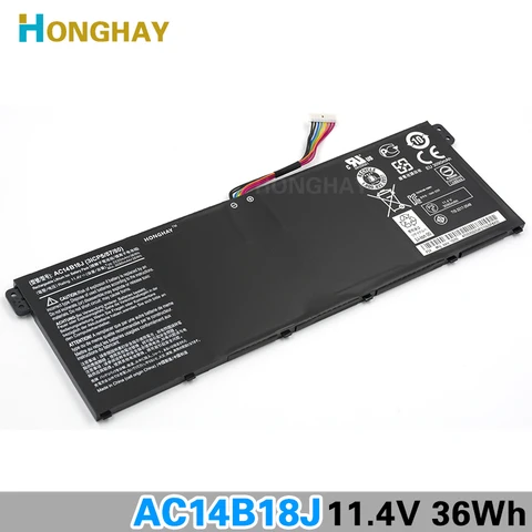 Новый аккумулятор HONGHAY AC14B18J для ноутбука Acer Aspire E3-111, E3-112, E3-112M, ES1-531, B116, MS2394, B115-MP, AC14B13j, N15Q3, N15W4