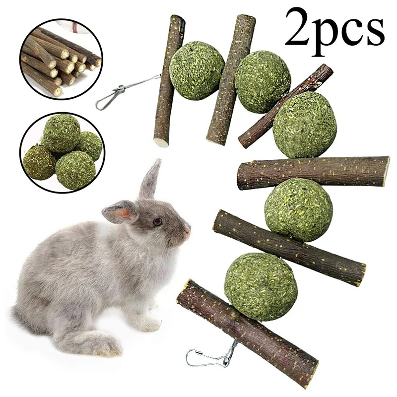 

Bunny Toys, 2 Packs of Rabbit Molar Toys, Apple Tree Branch, Guinea Pig, Hamster Molar Promotion