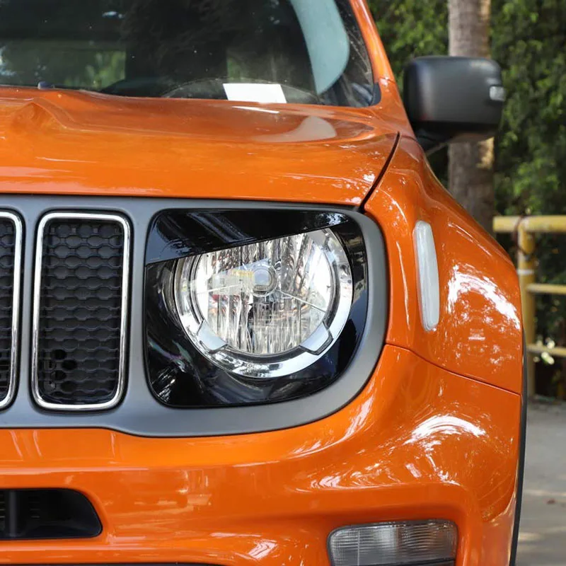 Headlight Cover Front Head Light Lamp Trim Angry Bird Protector for Jeep Renegade 2019 2Pcs Black | Автомобили и мотоциклы
