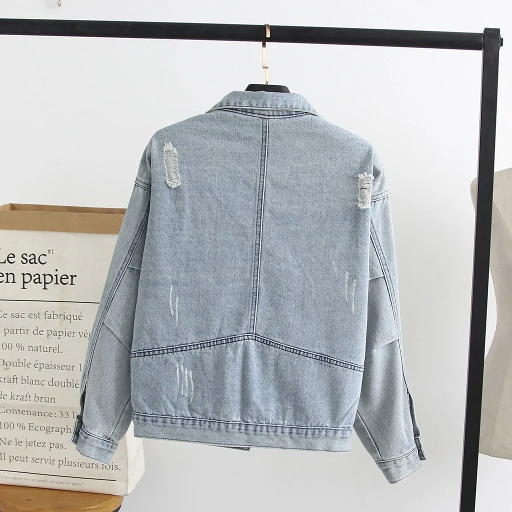 Зимние пальто женские куртки свободные винтажные потертые ветровки джинсовая