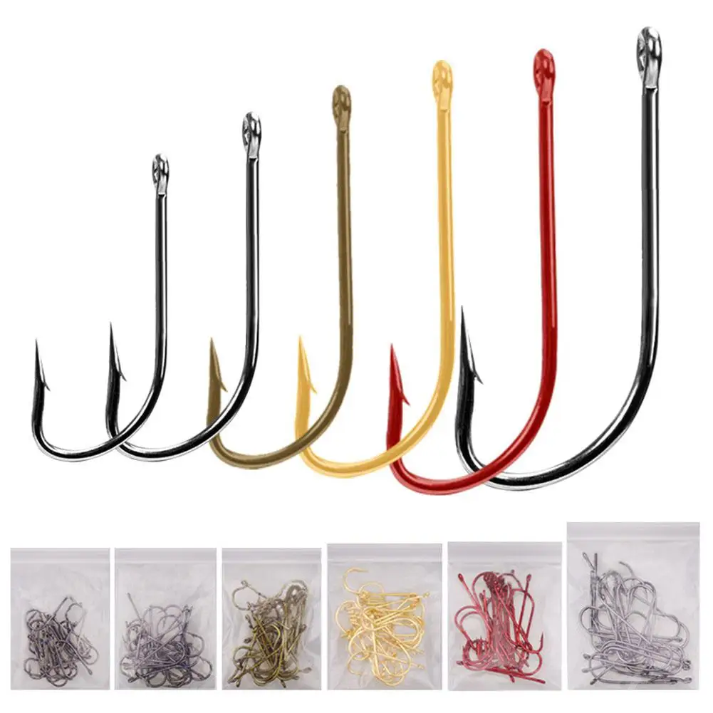 

150 Pcs/set Fish Hook Lure Soft Baits Crank Narrow Abdomen Straight Handle Hook