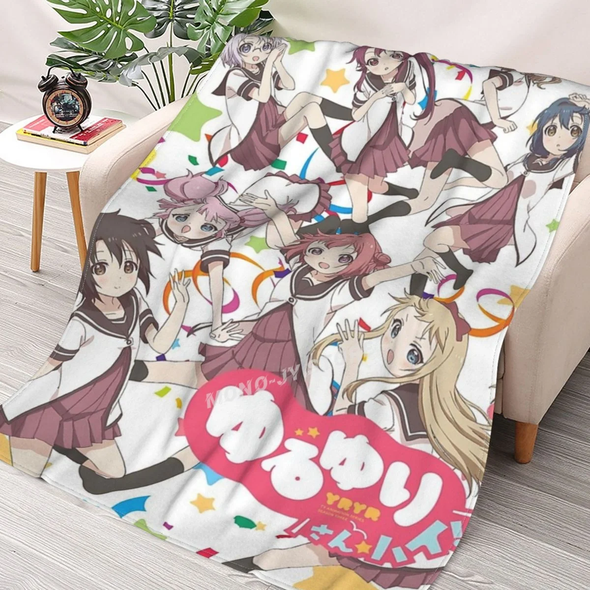 

Yuru Yuri Season 3 Throw Blanket Sherpa Blanket Bedding soft Blankets