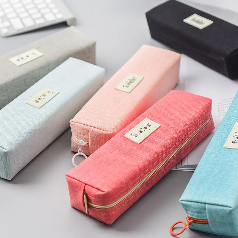 Cute Candy Color Pencil Case Kawaii PU Pen Big Capacity Bag For Girls Gifts School Office Supplies Stationery |