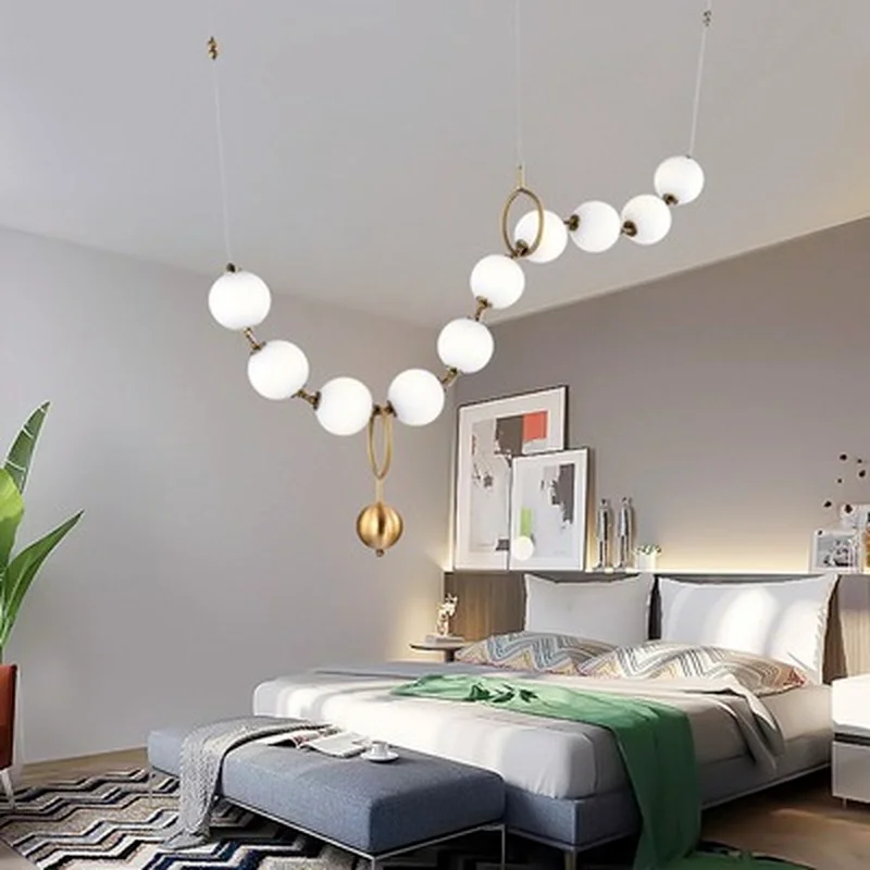 Современный светодиодный стеклянный абажур светильник подвесные светильники в