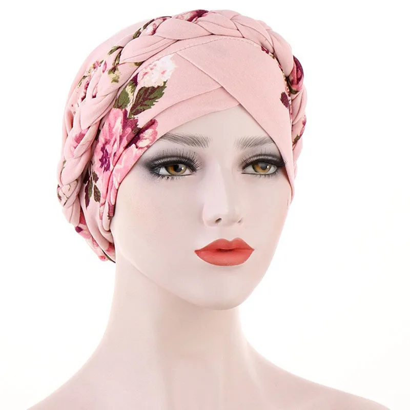 

Hot Caps Patterened Hijabs Muslim Turban Casual Accessories Turbantes Hat Twist braid Head Wrap Headwear Wrap Cap Plaid Florla