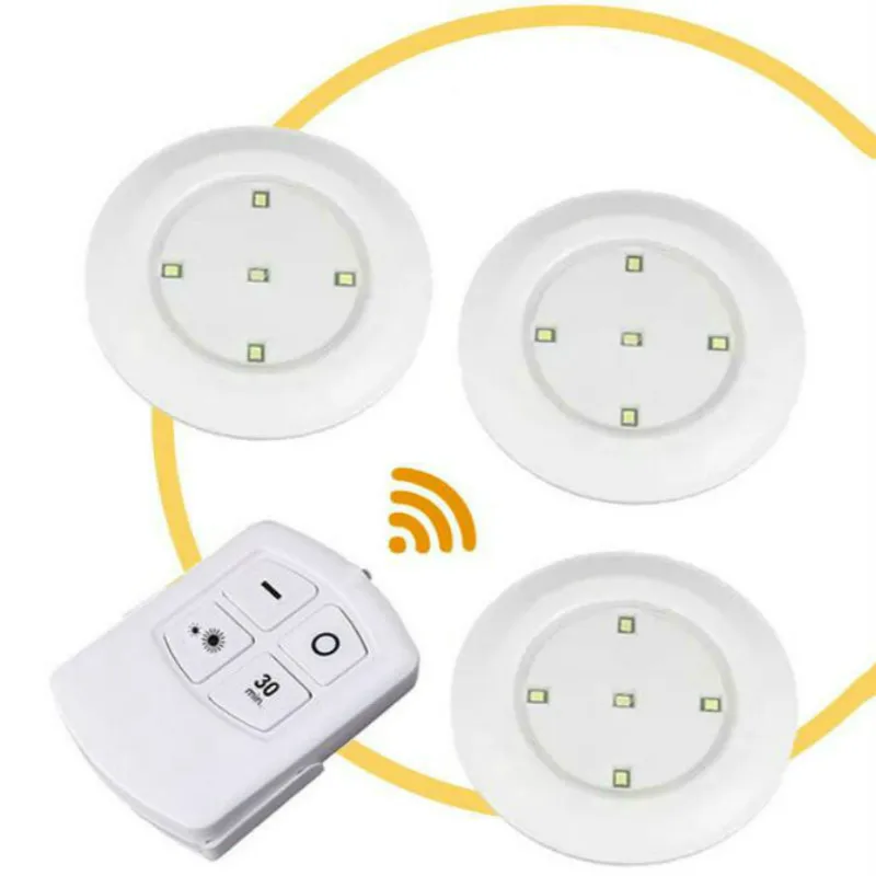 Светодиодный светильник для шкафа 5 круглых ночных ламп на батарейках с