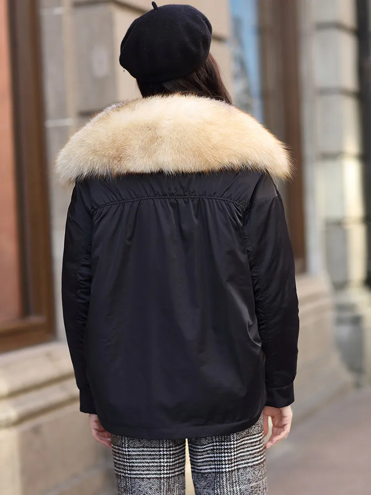 Bestellen JCHB 2021 Winter Neue Mode Elegante Goldene Insel Fuchs Pelz Kaninchen Pelz Liner Pelz Pi überwinden Weibliche