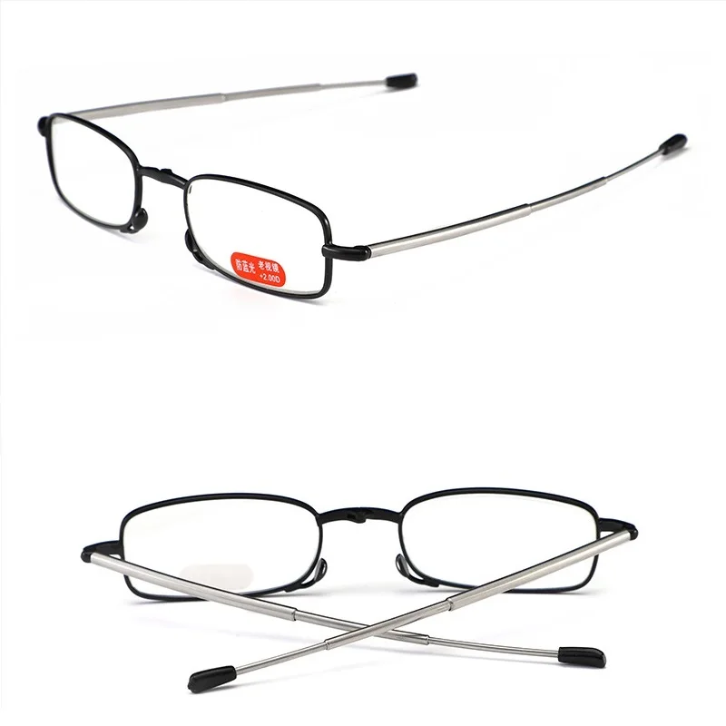 

Titanium Alloy Folding Reading Glasses Foldable Presbyopia Men Women Ultra light Eyewear With Case Anti blue light 1.0 1.5 2.0