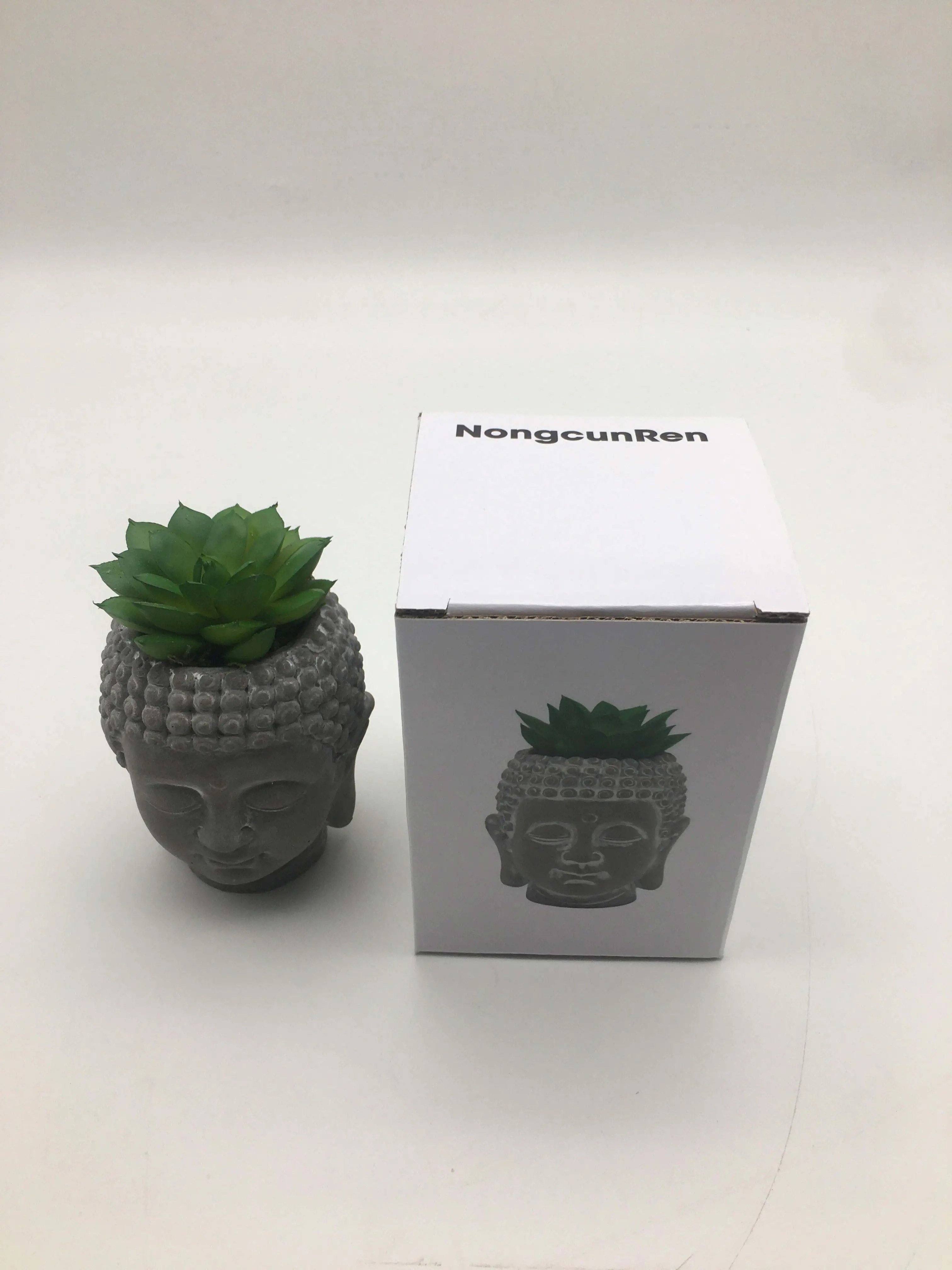 NongrunRen цементные головки Будды суккуленты маленькие цветочные контейнеры для