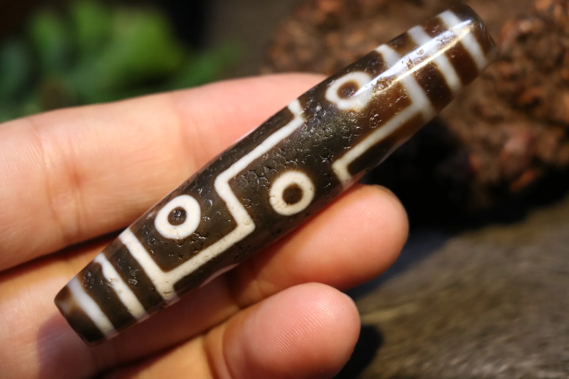 Коллекционное сокровище Magic Energy Тибетский Старый Агат 9 глаз Королевство длинные