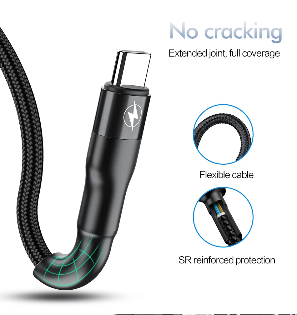 ROCK 60 Вт PD USB C к usb type C кабель для Macbook Xiaomi Redmi Note 8 Pro Quick Charge QC4.0 PD Быстрая зарядка кабель для зарядного устройства