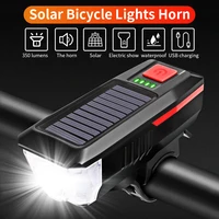 bicycle lights solar usb charging mountain bike front horn lights night riding lighting cycling accessories