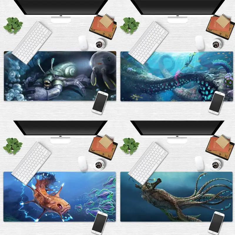 

Подводный коврик для мыши Subnautica из натурального каучука, Настольный коврик, большой коврик для мыши для геймеров, нескользящий коврик для н...