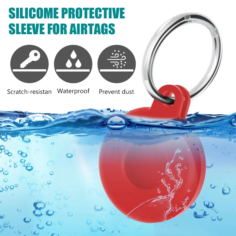 

2021 For Apple Airtag Case Silicone Protective Sleeve Cover Keychain Airtags-tracker 1PC Silicone Case For Airtags Accessories