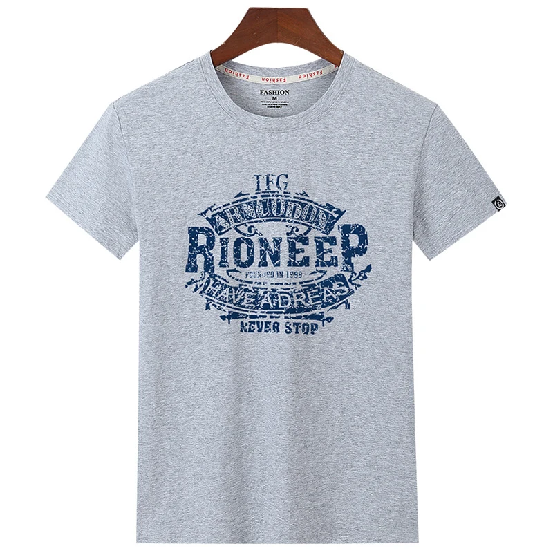 Мужская хлопковая футболка с круглым вырезом коротким рукавом и принтом | одежда