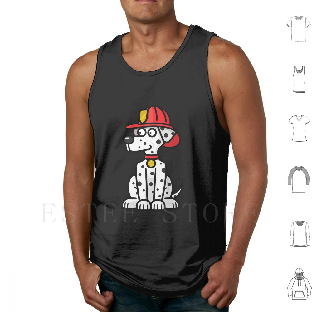 

Fire House Dalmatian Puppy Dog Design , Firefighter Tank Tops Vest Sleeveless Firefighter Dog Puppy Dog Cute Puppy Dalmatian
