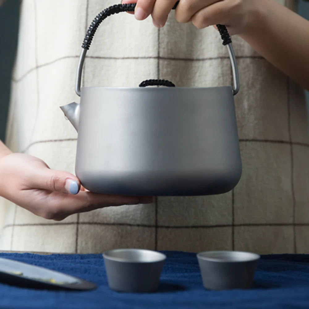 1.0L сверхлегкий титановый чайник горшок кружка чашка посуда для улицы