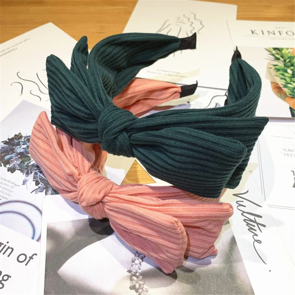 Однотонные резинки для волос с цветочным принтом Модные большим бантом