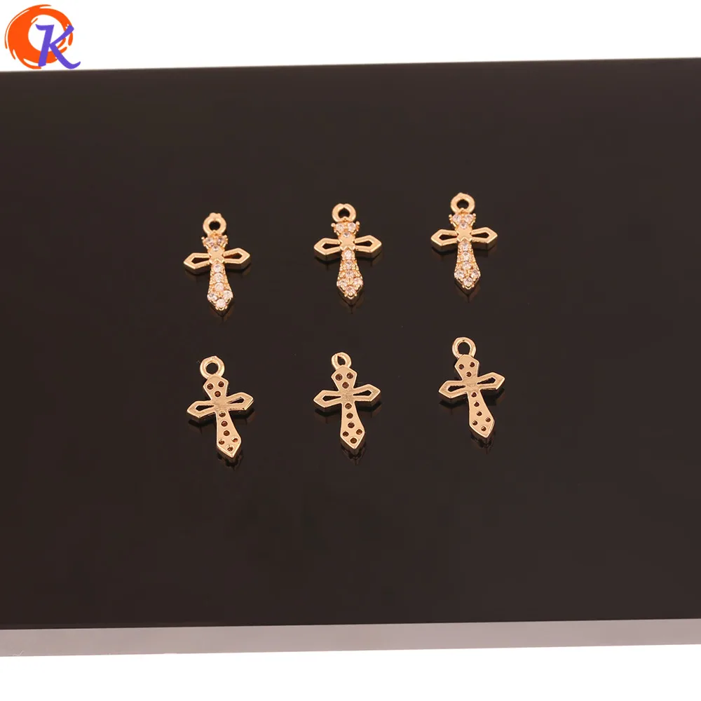 

Cordial Design 50Pcs 8*14MM Jewelry Accessories/Earring Findings/Cross Shape/Rhinestone Charms/Hand Made/CZ Pendant/DIY Making
