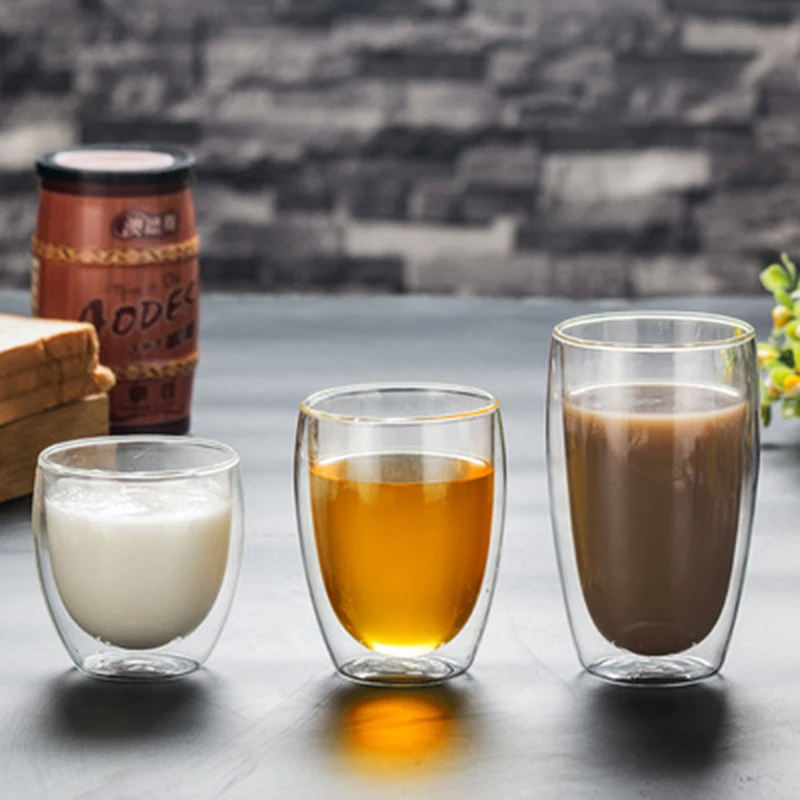 Термостойкий стакан с двойными стенками для вина пива эспрессо кофе чайный набор